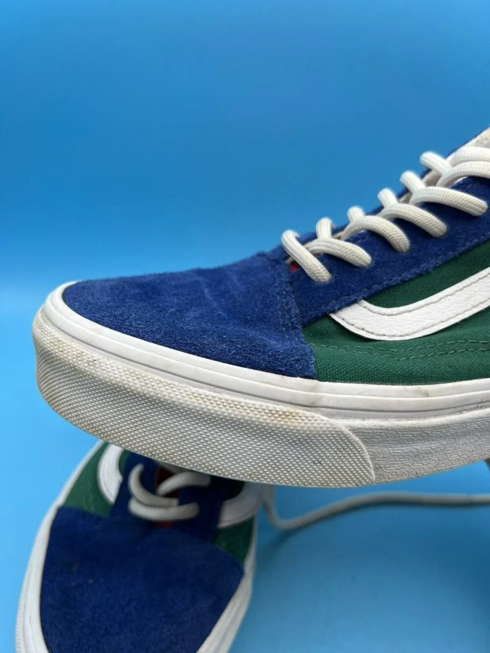 Vans Off The Wall Lace Up Shoes Men Size 6 Skateboard Red Blue Green Multi